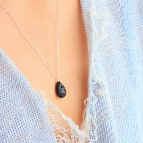 Jewelry - Natural Lava Stone Rock Diffuser Teardrop Necklace Jewelry - Natural Lava Stone Rock Diffuser Teardrop Necklace